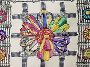 Herms - Foulard in seta Le rubans du cheval by Joachim Metz  - Asta Vintagemania - Associazione Nazionale - Case d'Asta italiane