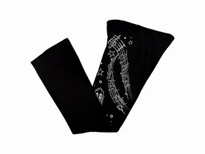 Escada - Pantaloni in lana nera con strass a motivo musicale  - Asta Vintagemania - Associazione Nazionale - Case d'Asta italiane