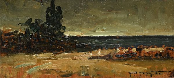 Pietro Fragiacomo : Paesaggio costiero  - Asta Dipinti del XIX e XX secolo - Associazione Nazionale - Case d'Asta italiane