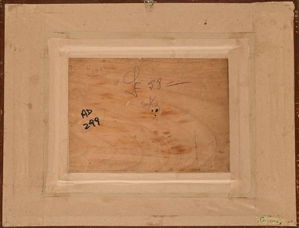 Renuccio  Renucci : Veduta della costa nei pressi di Livorno  - Asta Dipinti del XIX e XX secolo - Associazione Nazionale - Case d'Asta italiane