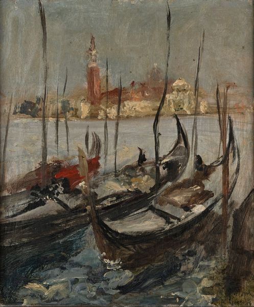 GUIDO TALLONE : Gondole a Venezia  - Asta Dipinti del XIX e XX secolo - Associazione Nazionale - Case d'Asta italiane