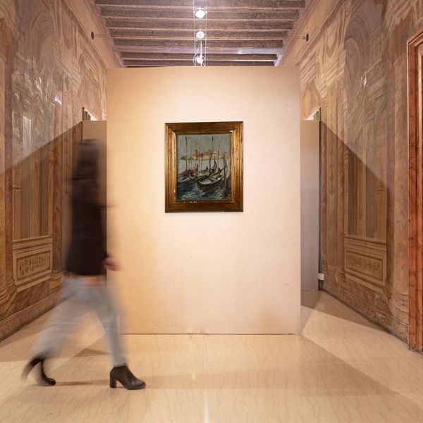 GUIDO TALLONE : Gondole a Venezia  - Asta Dipinti del XIX e XX secolo - Associazione Nazionale - Case d'Asta italiane