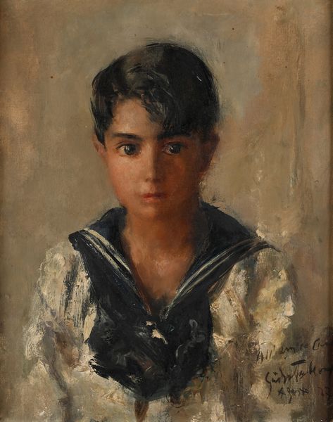 GUIDO TALLONE : Ritratto di fanciullo in abito marinaro  - Asta Dipinti del XIX e XX secolo - Associazione Nazionale - Case d'Asta italiane
