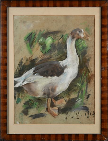 Scuola italiana inizi del XX secolo : Un oca nel verde  - Asta Dipinti del XIX e XX secolo - Associazione Nazionale - Case d'Asta italiane