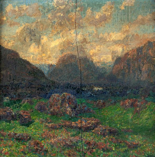 Scuola italiana della fine del XIX secolo : Paesaggio di montagna  - Asta Dipinti del XIX e XX secolo - Associazione Nazionale - Case d'Asta italiane