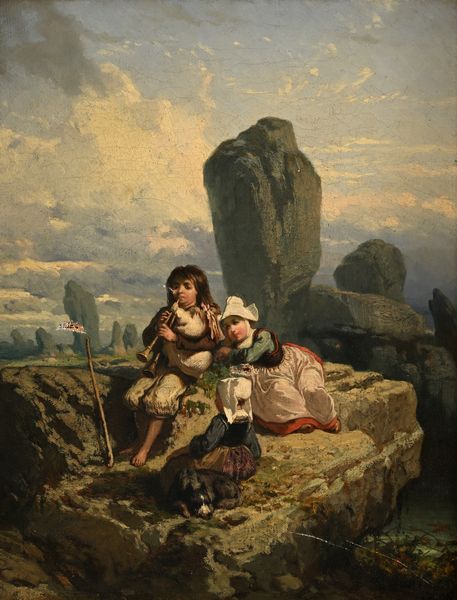 Scuola francese del XIX secolo : Una sosta per la musica  - Asta Dipinti del XIX e XX secolo - Associazione Nazionale - Case d'Asta italiane