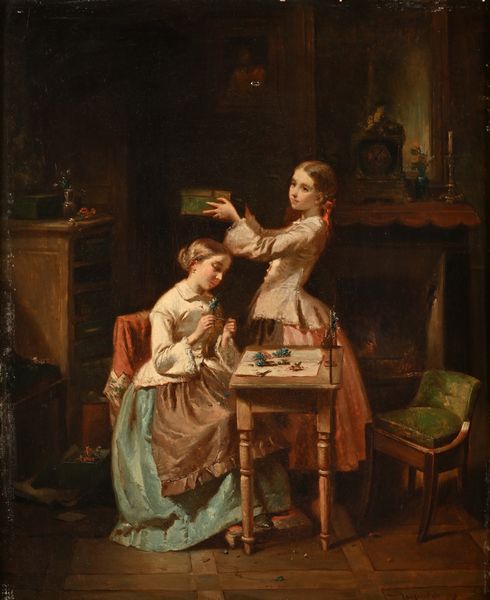 François Louis  Lanfant detto Lanfant de Metz : Les fleuristes  - Asta Dipinti del XIX e XX secolo - Associazione Nazionale - Case d'Asta italiane