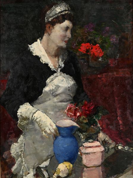 Alessio Issupoff : La domestica  - Asta Dipinti del XIX e XX secolo - Associazione Nazionale - Case d'Asta italiane