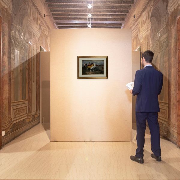 Alfredo Del Sordo : Butteri e cavalli al galoppo  - Asta Dipinti del XIX e XX secolo - Associazione Nazionale - Case d'Asta italiane