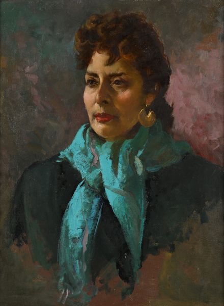 Alfredo Del Sordo : Ritratto di signora con scialle azzurro  - Asta Dipinti del XIX e XX secolo - Associazione Nazionale - Case d'Asta italiane