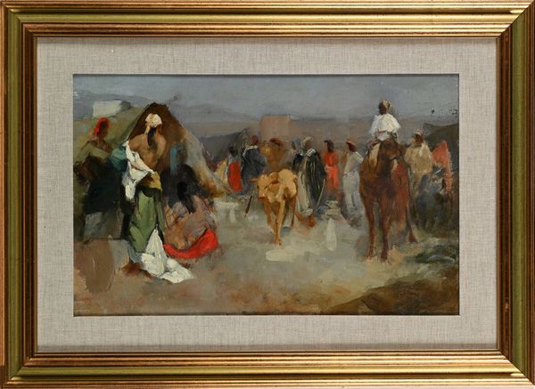 Alfredo Del Sordo : Scena di vita nei pressi delle mura di una citt araba  - Asta Dipinti del XIX e XX secolo - Associazione Nazionale - Case d'Asta italiane