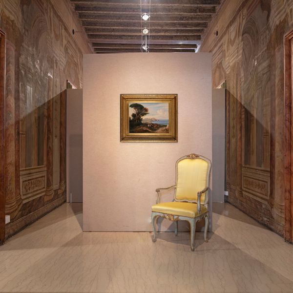 Consalvo Carelli : Panorama della costiera con famiglia di contadini in sosta  - Asta Dipinti del XIX e XX secolo - Associazione Nazionale - Case d'Asta italiane