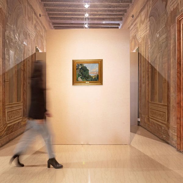 Eugenio Viti : Strada in costiera  - Asta Dipinti del XIX e XX secolo - Associazione Nazionale - Case d'Asta italiane