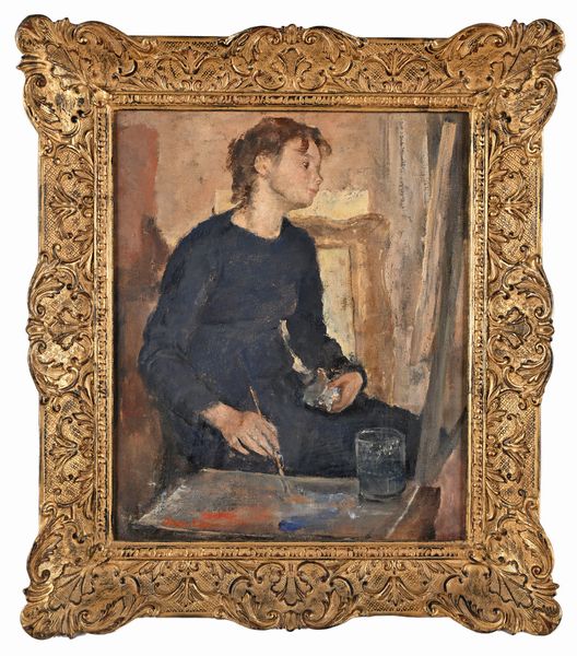 ANTONIO BRESCIANI : La pittrice	  - Asta Dipinti del XIX e XX secolo - Associazione Nazionale - Case d'Asta italiane