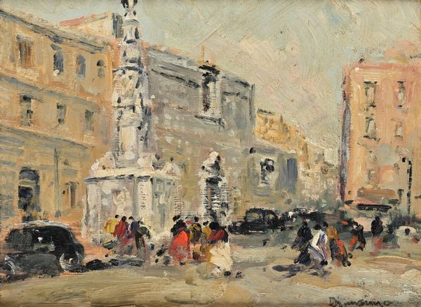 Francesco Di Marino : Napoli, piazza del Ges  - Asta Dipinti del XIX e XX secolo - Associazione Nazionale - Case d'Asta italiane