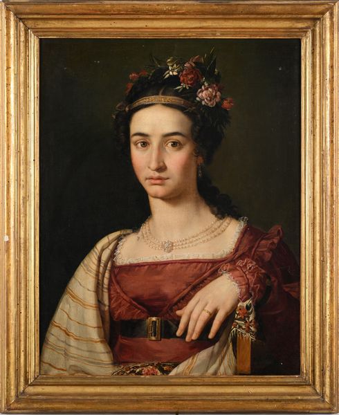 Francesco Podesti : Ritratto di Vittoria Emiliani  - Asta Dipinti del XIX e XX secolo - Associazione Nazionale - Case d'Asta italiane