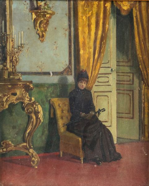 Scuola italiana della fine del XIX secolo : L'attesa  - Asta Dipinti del XIX e XX secolo - Associazione Nazionale - Case d'Asta italiane