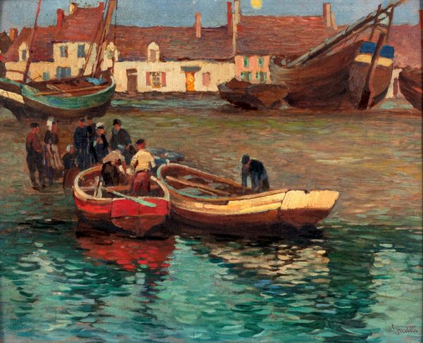 Corradetti (Scuola italiana inizi del XX secolo) : Il ritorno dei pescatori  - Asta Dipinti del XIX e XX secolo - Associazione Nazionale - Case d'Asta italiane