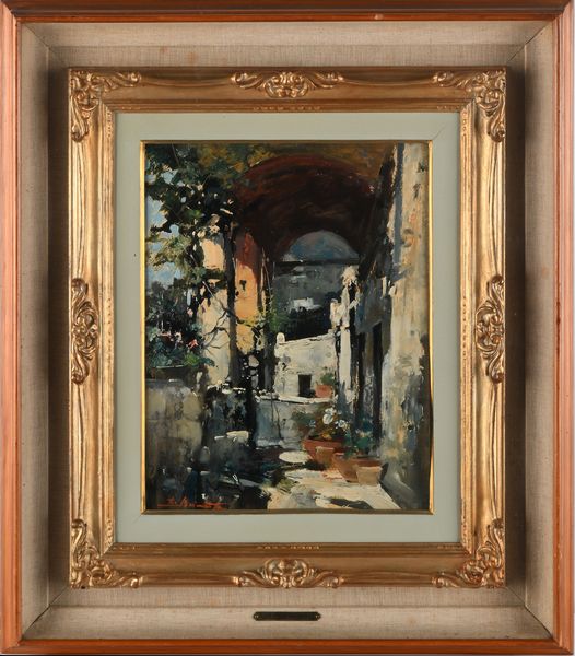 Ezelino Briante : Una terrazza assolata  - Asta Dipinti del XIX e XX secolo - Associazione Nazionale - Case d'Asta italiane