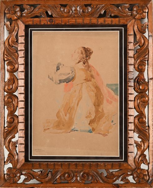 Eduardo Dalbono : Studio da un dipinto di Francesco Solimena  - Asta Dipinti del XIX e XX secolo - Associazione Nazionale - Case d'Asta italiane