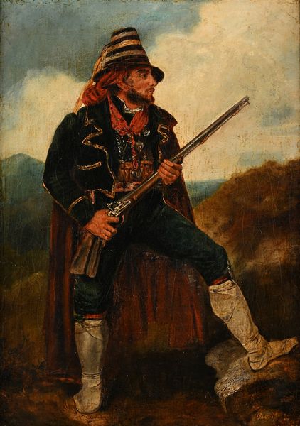 Scuola italiana del XIX secolo : Il brigante  - Asta Dipinti del XIX e XX secolo - Associazione Nazionale - Case d'Asta italiane