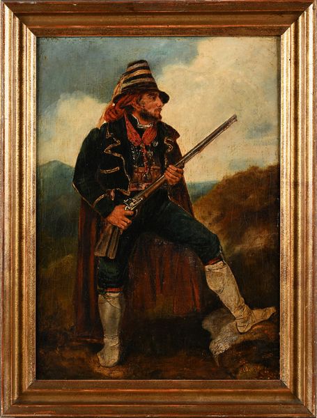 Scuola italiana del XIX secolo : Il brigante  - Asta Dipinti del XIX e XX secolo - Associazione Nazionale - Case d'Asta italiane