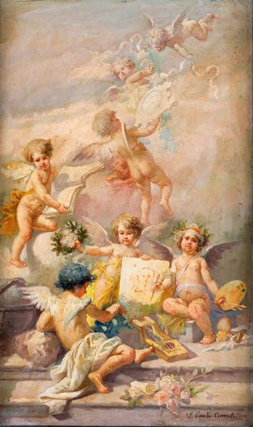 SEBASTIANO CONTI CONSOLI : Allegoria delle arti  - Asta Dipinti del XIX e XX secolo - Associazione Nazionale - Case d'Asta italiane