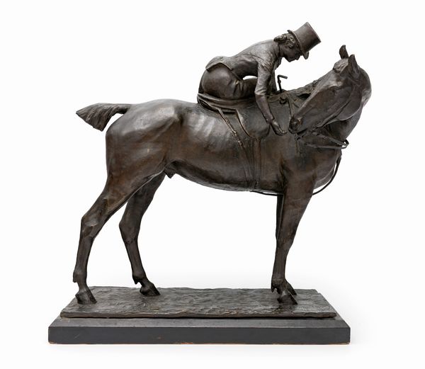 Giuseppe Bianchi : Giovane donna a cavallo  - Asta Dipinti del XIX e XX secolo - Associazione Nazionale - Case d'Asta italiane