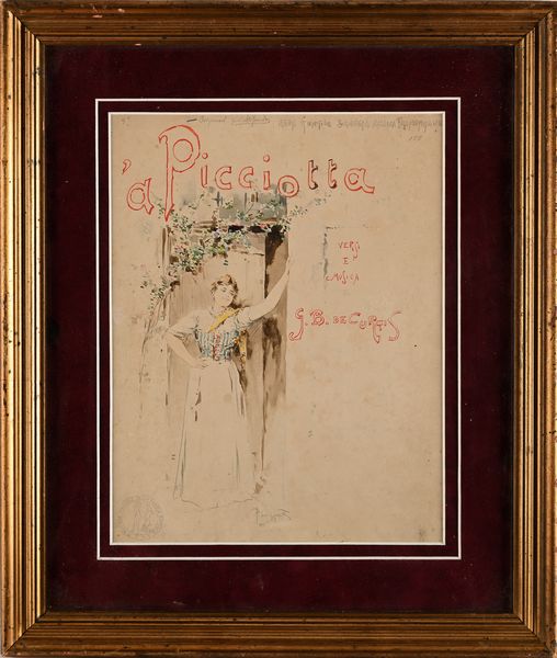 Pietro Scoppetta : 'a Picciotta'  - Asta Dipinti del XIX e XX secolo - Associazione Nazionale - Case d'Asta italiane