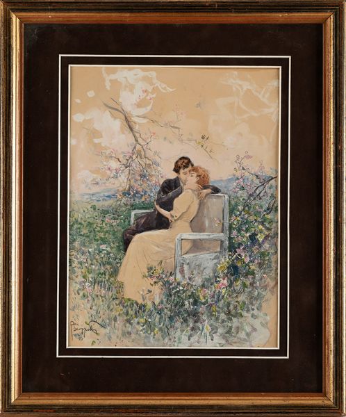 Pietro Scoppetta : Scena galante  - Asta Dipinti del XIX e XX secolo - Associazione Nazionale - Case d'Asta italiane