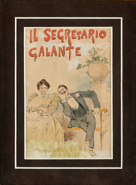 Pietro Scoppetta : 'il segretario galante'  - Asta Dipinti del XIX e XX secolo - Associazione Nazionale - Case d'Asta italiane