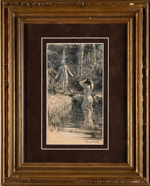 Pietro Scoppetta : La ninfa al bagno  - Asta Dipinti del XIX e XX secolo - Associazione Nazionale - Case d'Asta italiane