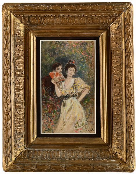 Pietro Scoppetta : Corteggiamento  - Asta Dipinti del XIX e XX secolo - Associazione Nazionale - Case d'Asta italiane