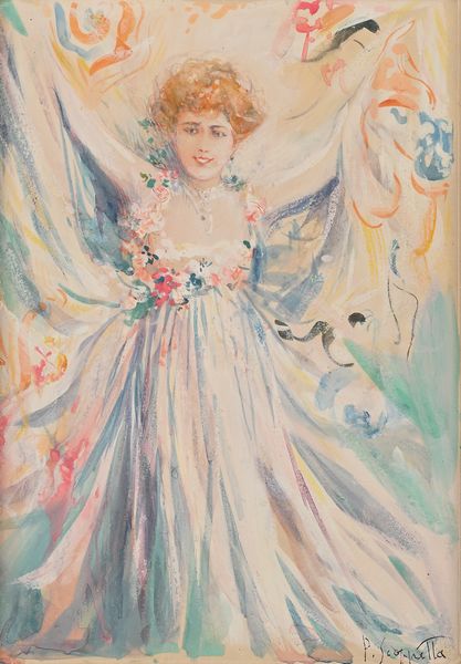 Pietro Scoppetta : La primavera  - Asta Dipinti del XIX e XX secolo - Associazione Nazionale - Case d'Asta italiane