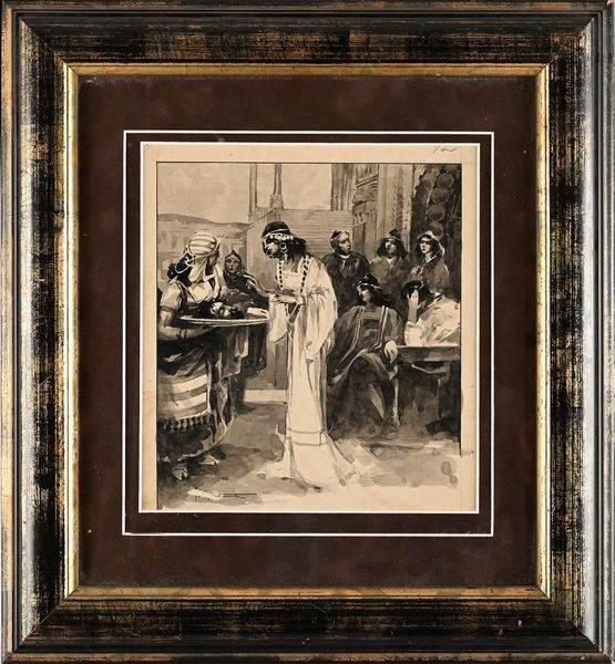 Francesco Galante : Salom con la testa del Battista - Tavola per copertina  - Asta Dipinti del XIX e XX secolo - Associazione Nazionale - Case d'Asta italiane