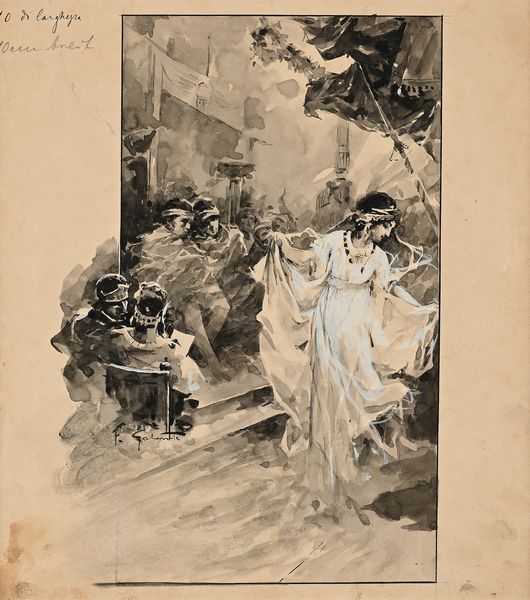 Francesco Galante : La danza di Salom - Tavola per illustrazione  - Asta Dipinti del XIX e XX secolo - Associazione Nazionale - Case d'Asta italiane