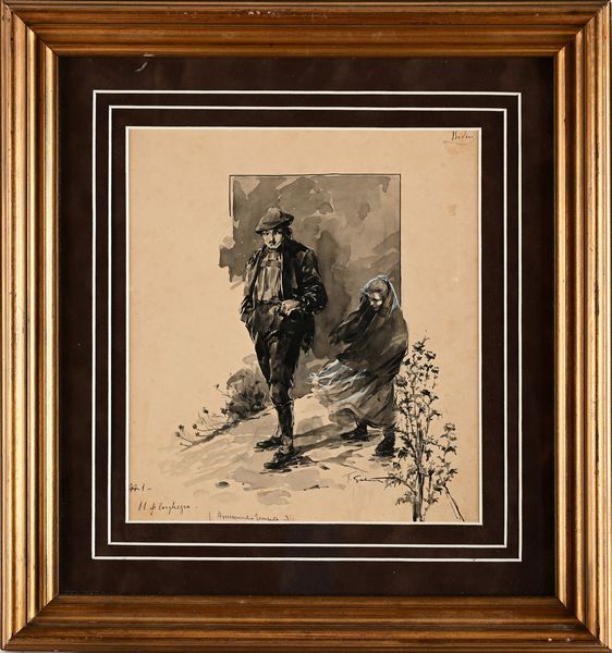 Francesco Galante : Tavola per illustrazione di Racconti della Steppa  (N.1, Annunciatore Tempesta)  - Asta Dipinti del XIX e XX secolo - Associazione Nazionale - Case d'Asta italiane