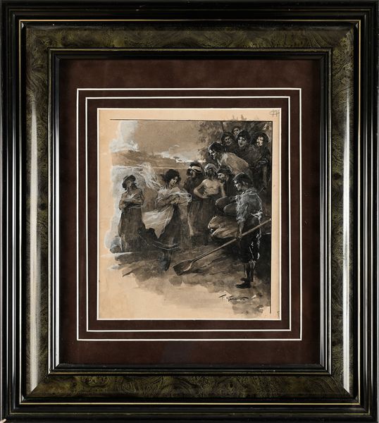 Francesco Galante : Tavola per illustrazione di Racconti della Steppa (La nuova arrivata tra i compaesani)  - Asta Dipinti del XIX e XX secolo - Associazione Nazionale - Case d'Asta italiane