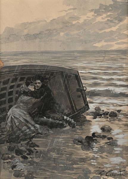 Francesco Galante : Tavola per illustrazione di Racconti della Steppa  - Asta Dipinti del XIX e XX secolo - Associazione Nazionale - Case d'Asta italiane