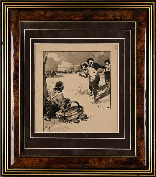 Francesco Galante : Tavola per illustrazione di Racconti della Steppa  - Asta Dipinti del XIX e XX secolo - Associazione Nazionale - Case d'Asta italiane