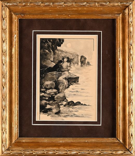 Francesco Galante : Tavola per un' illustrazione  - Asta Dipinti del XIX e XX secolo - Associazione Nazionale - Case d'Asta italiane