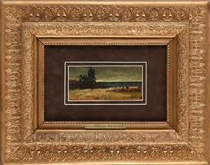 Pietro Fragiacomo : Paesaggio costiero  - Asta Dipinti del XIX e XX secolo - Associazione Nazionale - Case d'Asta italiane