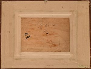 Renuccio  Renucci : Veduta della costa nei pressi di Livorno  - Asta Dipinti del XIX e XX secolo - Associazione Nazionale - Case d'Asta italiane