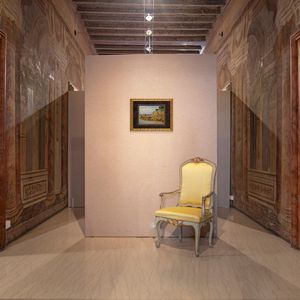 Renuccio  Renucci : Veduta della costa nei pressi di Livorno  - Asta Dipinti del XIX e XX secolo - Associazione Nazionale - Case d'Asta italiane