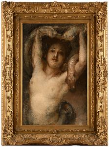 Luigi Mauro Galli : Il Male che stringe l'Umanit  - Asta Dipinti del XIX e XX secolo - Associazione Nazionale - Case d'Asta italiane