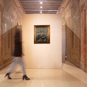 GUIDO TALLONE : Gondole a Venezia  - Asta Dipinti del XIX e XX secolo - Associazione Nazionale - Case d'Asta italiane