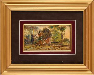 Ezechiele Acerbi : In villa  - Asta Dipinti del XIX e XX secolo - Associazione Nazionale - Case d'Asta italiane