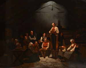 Adolph Tidemand - Family worship in Norway