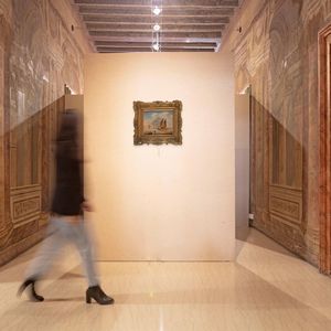 Scuola inglese del XIX secolo : Paesaggio costiero con barche e pescatori  - Asta Dipinti del XIX e XX secolo - Associazione Nazionale - Case d'Asta italiane