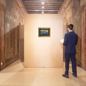 Alfredo Del Sordo : Mare mosso tra gli scogli  - Asta Dipinti del XIX e XX secolo - Associazione Nazionale - Case d'Asta italiane